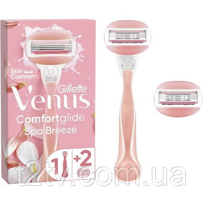 Бритва Gillette Venus Comfortglide Spa Breeze з 2 змінними картриджами (7702018322862), фото 1