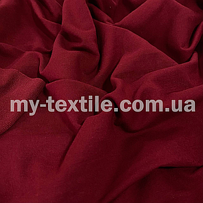 Двонитка тканина трикотажна хб Туреччина 240 grm 180 см Бордовий