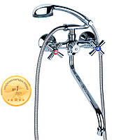 Смеситель PM 1/2" для ванны гусак изогнутый дивертор встроенный картриджный AQUATICA PM-2C457C (9780210) Wollen