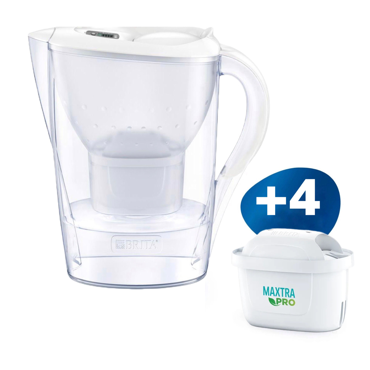 Білий фільтр глечик Brita Marella 2,4 л Фільтр Brita Marella + картриджі 4 шт