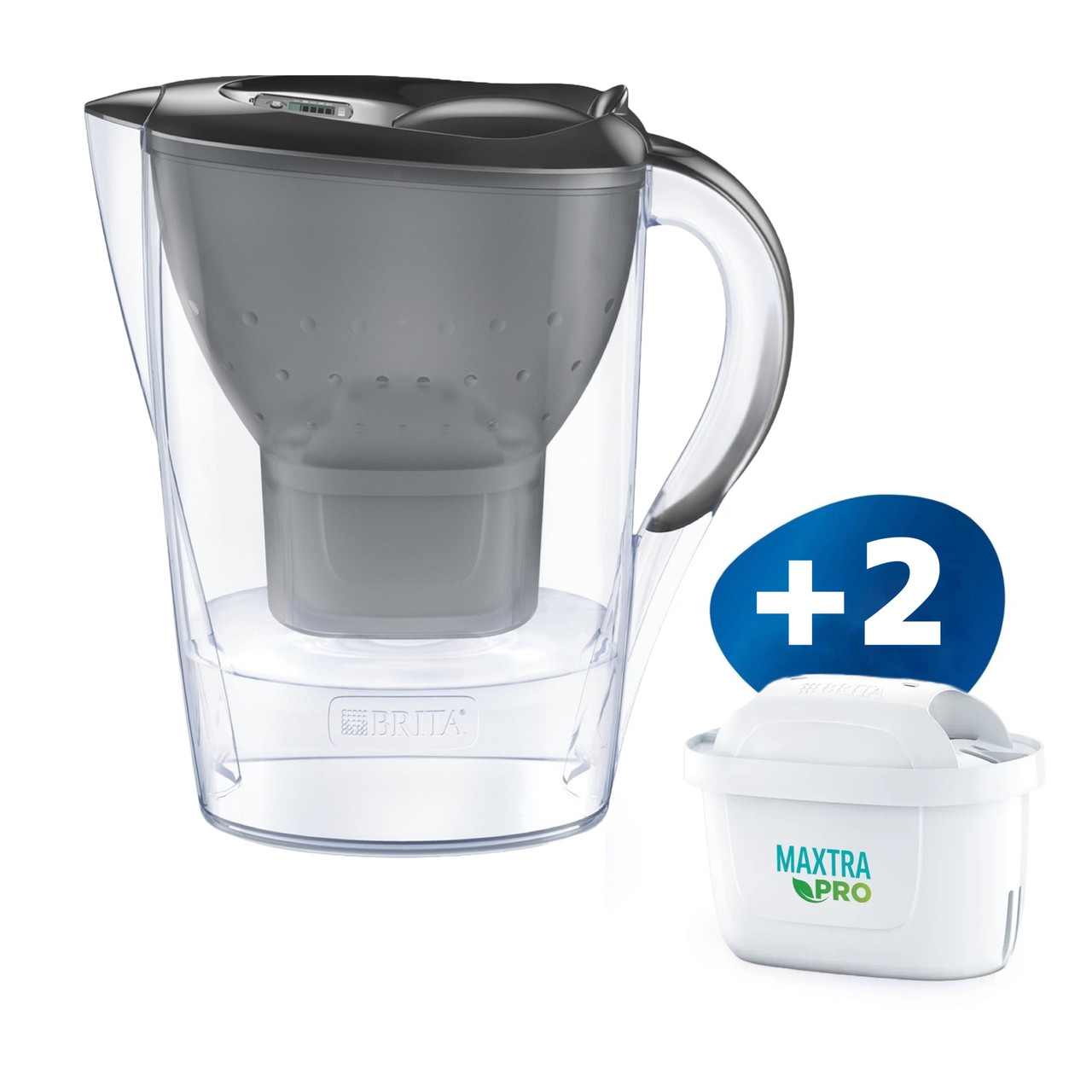 Фільтр для води Brita Marella Глечик для очищення води Чорний 2,4 л + Картридж 2 шт