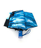 Парасолька автомат Susino 3094 Max comfort жіноча на 9 спиць принтом Квіти Чорно-блакитний, фото 3