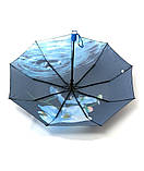 Парасолька автомат Susino 3094 Max comfort жіноча на 9 спиць принтом Квіти Чорно-блакитний, фото 5