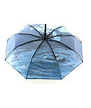 Парасолька автомат Susino 3094 Max comfort жіноча на 9 спиць принтом Квіти Чорно-блакитний, фото 6