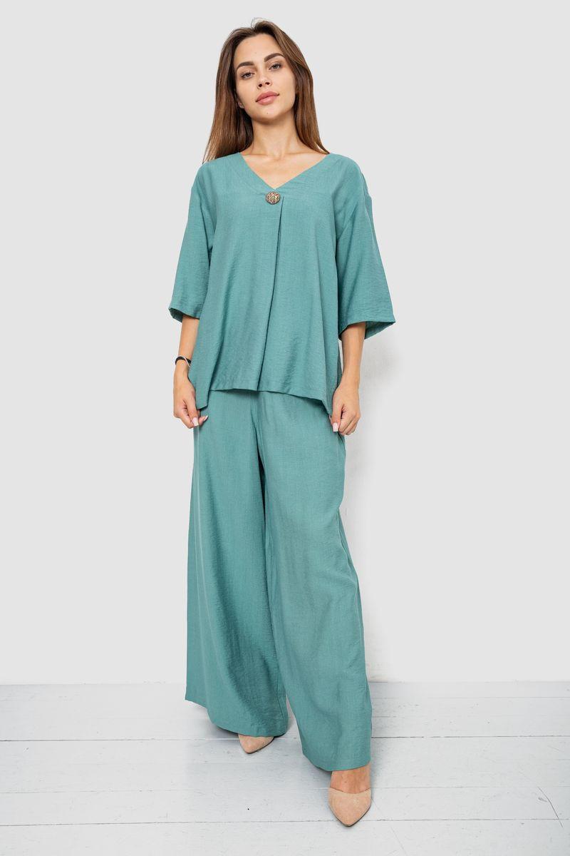 Костюм жіночий тканина льон жатка, колір м'ятний, 102R5263 XXL-XXXL, фото 1
