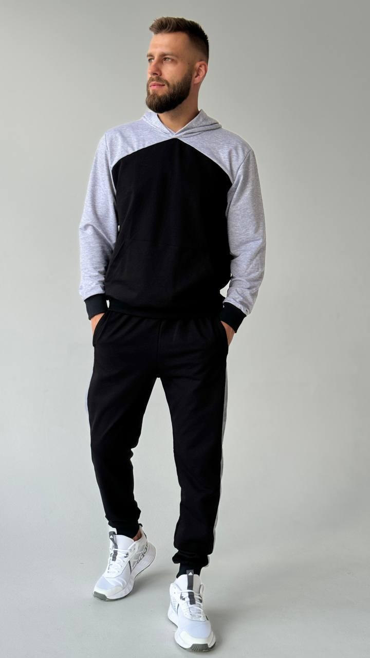 Чоловічий спортивний костюм демісезонний весна-осінь худі з капюшоном костюм стильний молодіжний повсякденний