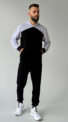 Чоловічий спортивний костюм демісезонний весна-осінь худі з капюшоном костюм стильний молодіжний повсякденний, фото 3