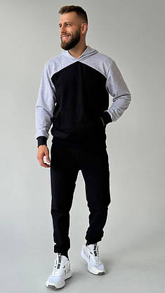 Чоловічий спортивний костюм демісезонний весна-осінь худі з капюшоном костюм стильний молодіжний повсякденний, фото 4