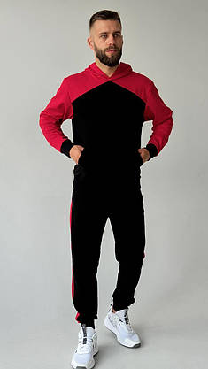 Стильний чоловічий спортивний костюм весна-осінь кросно-чорний костюми молодіжні повсякденні для чоловіків, фото 2
