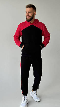 Стильний чоловічий спортивний костюм весна-осінь кросно-чорний костюми молодіжні повсякденні для чоловіків, фото 4