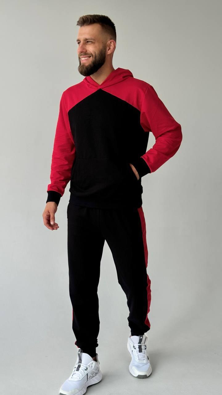 Стильний чоловічий спортивний костюм весна-осінь кросно-чорний костюми молодіжні повсякденні для чоловіків