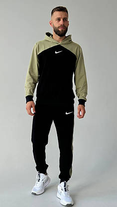 Чоловічий спортивний костюм Найк демісезонний костюм молодіжний з капюшоном комплект худі та штани на хлопця, фото 3