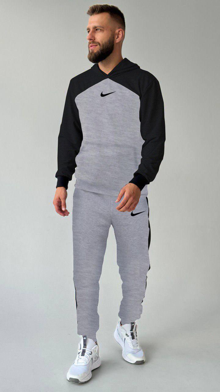 Чоловічий спортивний костюм демісезонний чорно-сірий костюм худі та штани спортивні на хлопця підлітка
