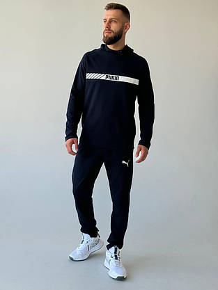 Чоловічий спортивний костюм Puma двонитка костюм на хлопця з капюшоном стильний молодіжний модний повсякденний, фото 4
