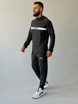 Чоловічий спортивний костюм Puma демісезон костюм на хлопця з капюшоном стильний молодіжний модний повсякденний, фото 2