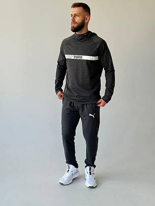 Чоловічий спортивний костюм Puma демісезон костюм на хлопця з капюшоном стильний молодіжний модний повсякденний, фото 4