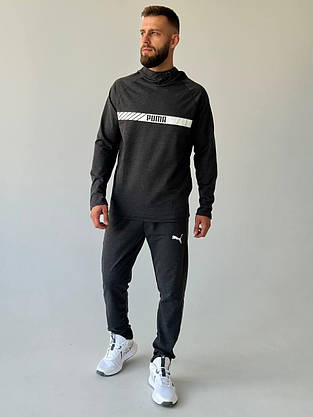 Чоловічий спортивний костюм Puma демісезон костюм на хлопця з капюшоном стильний молодіжний модний повсякденний, фото 5