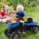 Дитячий педальний веломобіль трактор Pilsan 07-324 Синій, фото 9