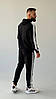 Спортивний костюм чоловічий Nike весна-осінь чорний костюм стильний молодіжний з капюшоном комплект худі штани, фото 7