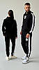 Спортивний костюм чоловічий Nike весна-осінь чорний костюм стильний молодіжний з капюшоном комплект худі штани, фото 8