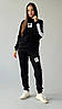 Жіночий спортивний костюм весна-осінь стильний молодіжний прогулянковий чорного кольору костюми для дівчат, фото 7