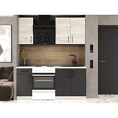 Кухня модульна Еверест Оптіма набір №1 Дуб крафт білий+Антрацит 1,8 м (без стільниці) (DTM-5689)