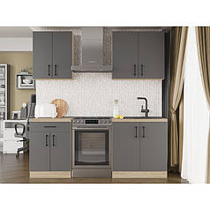 Кухня модульна Еверест Оптіма набір №2 Графіт 2 м (без стільниці) (DTM-5698)