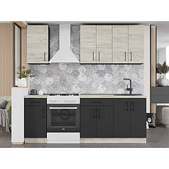 Кухня модульна Еверест Оптіма набір №4 Дуб крафт білий+Антрацит 2,2 м (без стільниці) (DTM-5704)