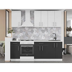 Кухня модульна Еверест Оптіма набір №4 Німфея альба+Антрацит 2,2 м (без стільниці) (DTM-5707)