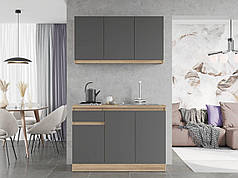 Кухня модульна Еверест Оптіма набір №5 Графіт 1,2 м (без стільниці) (DTM-5710)