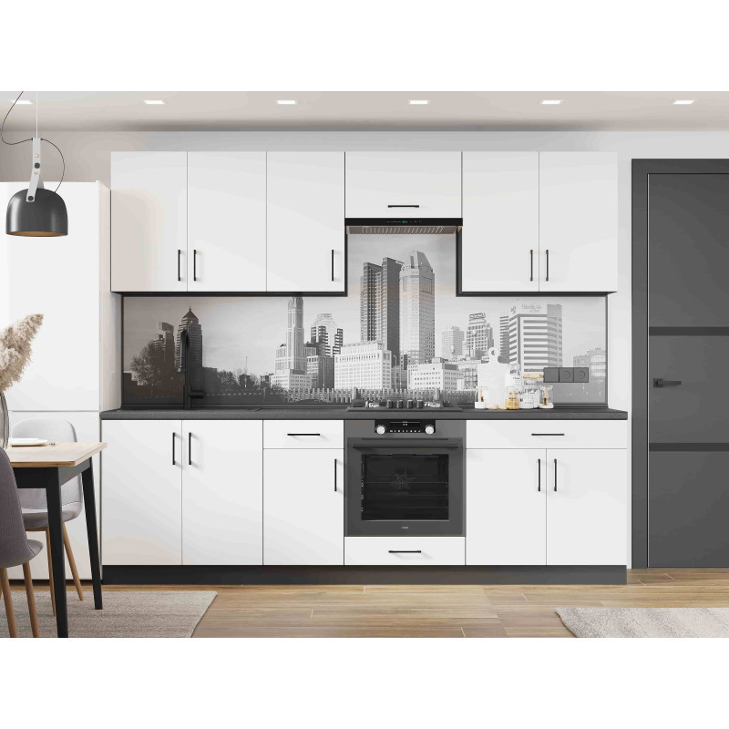 Кухня модульна Еверест Оптіма набір №6 Білий 2,6 м (без стільниці) (DTM-5713)