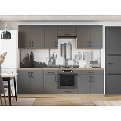 Кухня модульна Еверест Оптіма набір №6 Графіт 2,6 м (без стільниці) (DTM-5714)