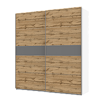 Шафа-купе двохдверна Doros G-Caiser 220х60х240 см Білий/Тахо/Графіт (DRS-011010), фото 3