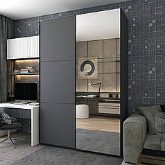 Шафа-купе двохдверна Doros G-Caiser 160х60х240 см Графіт/1 Дзеркало (DRS-011032)