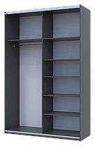 Шафа-купе двохдверна Doros G-Caiser 160х60х240 см Графіт/1 Дзеркало (DRS-011032), фото 5