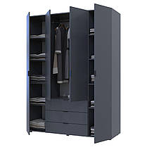 Шафа розпашна для одягу Doros Гелар 155х49,5х203,4 см Графіт (DRS-011109), фото 4