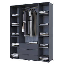 Шафа розпашна для одягу Doros Гелар 155х49,5х203,4 см Графіт (DRS-011109), фото 5