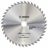 Пила дисковая по дереву BOSCH 254x30x80z Optiline ECO