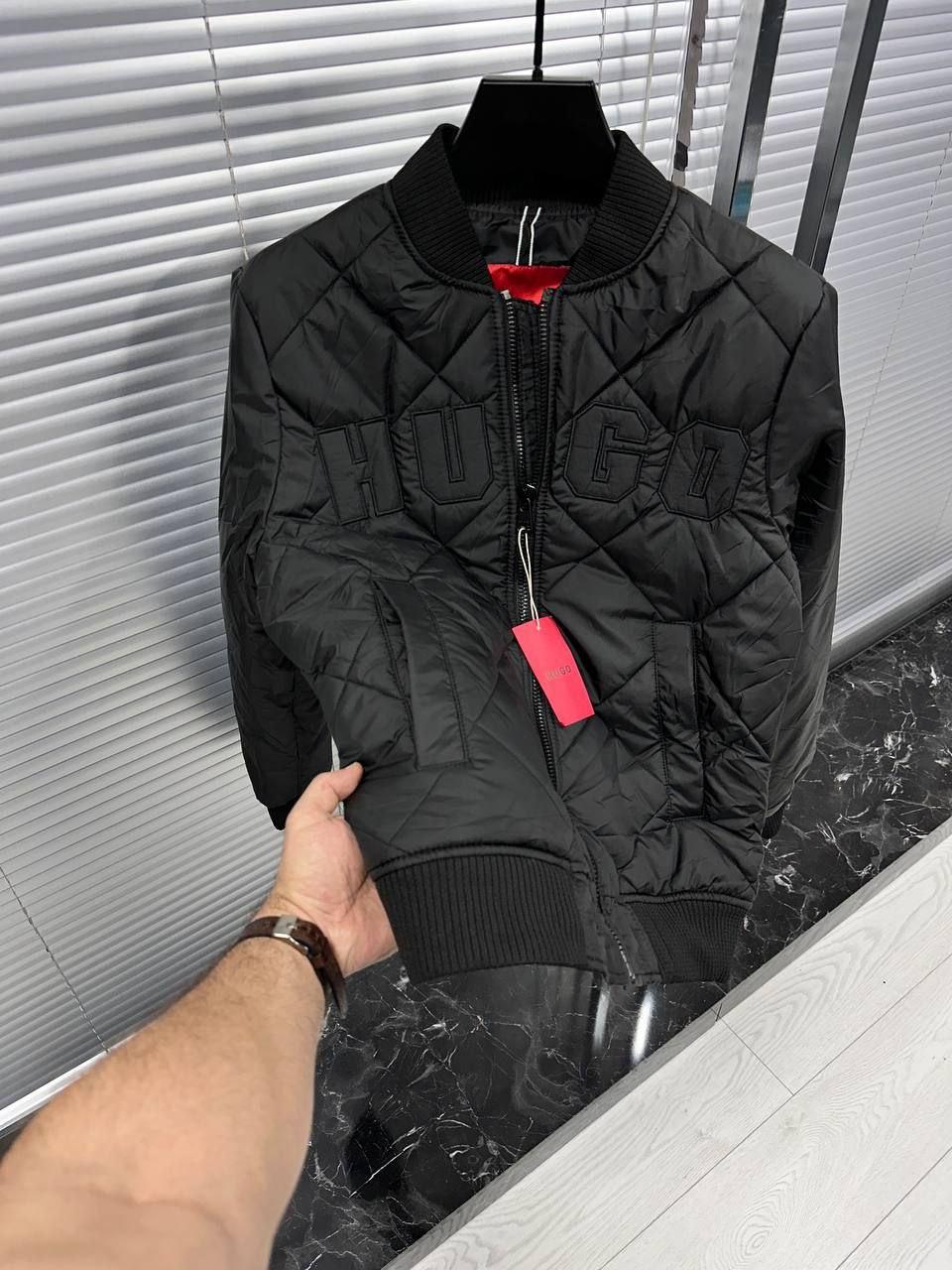 Чоловіча осінка куртка бомбер Hugo Boss CK8464 чорна L, XXL, фото 1