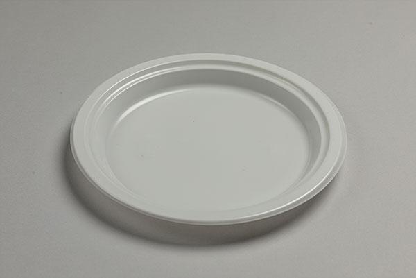 Одноразова плоска тарілка Преміум 240 мм біла пластикова універсальна упаковка 50 штук, фото 1