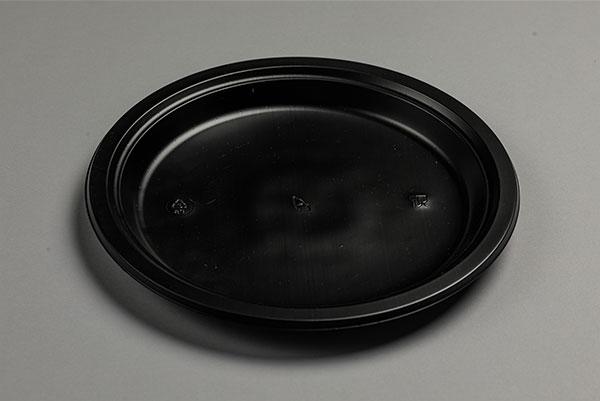 Одноразова плоска тарілка Преміум 240 мм чорна пластикова універсальна упаковка 50 штук, фото 1