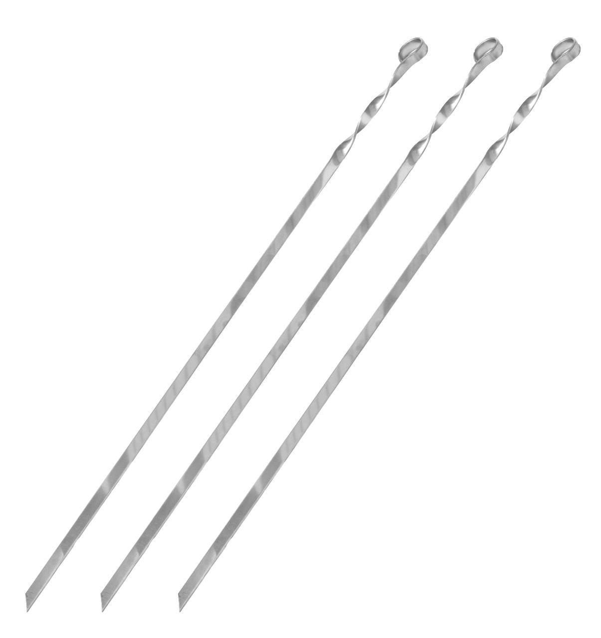 Шампур плоский із нержавіючої сталі (Talan-DV) довжина 57.5 см ширина 10 мм товщина 2 мм, фото 1