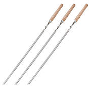 Шампур плоский із нержавіючої сталі з дерев'яною ручкою (Talan-DV) довжина 59,5 см ширина 10 мм товщина 2 мм