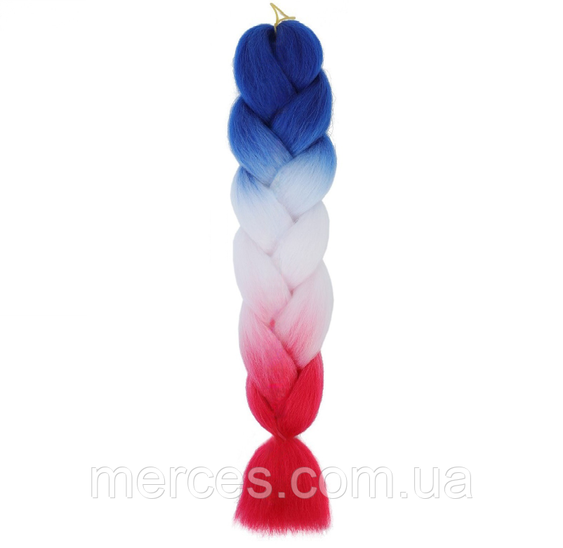 Канекалон Jumbo Braid омбре різнокольорова коса три кольори довжина 60 см Вага 100 грам Термостійкий C50