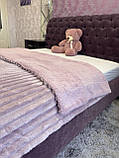Двосторонній плед "Шарпей" на овчині 200х220 лавандовий, фото 3