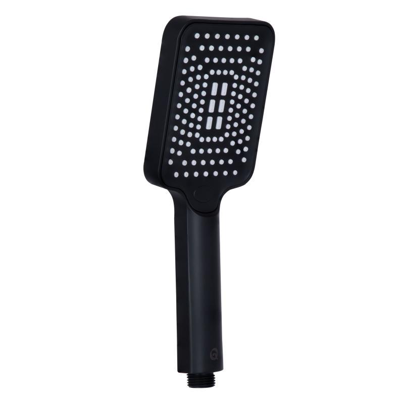 Лійка для ручного душу Qtap Rucni 245x95 мм прямокутна QTRUC125BLM45780 Black Matt, фото 1