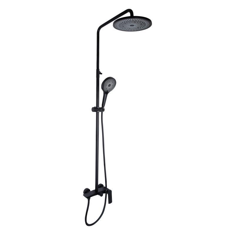 Душова система для душу Qtap Slavonice на два споживачі QTSLA110BLM45914 Black Matt, фото 1