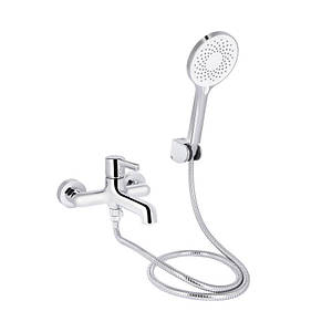 Змішувач для ванни Qtap Cardinal (з душовим гарнітуром) QTCAR259CRM45656 Chrome