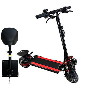 Електросамокат Tesla 52V 24A на 2000 Вт із сидінням та швидкістю до 70 км Чорний