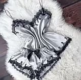 Червона жіноча піжама для сну з мереживом, фото 5